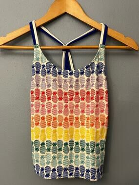 Boden Rainbow Pineapple Print Tankini Top